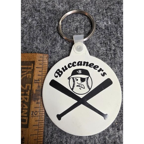 Buccaneers Baseball Keychain With Crossed Bat Design - Picture 2 of 3